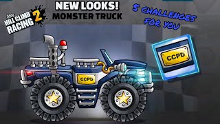 New Police Monster Truck Paint + 5 challenges for you🚔 | Hill Climb Racing 2
