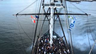 USS Constitution - 17-Gun Salute from Ship's Mainmast Fighting Top