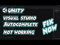 Visual Studio Auto Complete Not Working in Unity - Fix  ( 2025 Working )