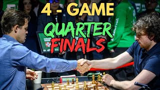 The insane 4-game Quarter-Final Match between Magnus Carlsen and Hans Niemann | World Blitz 2024