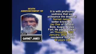 Garnet James ~ Short Obituary