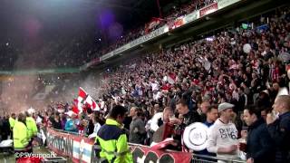 PSV Support: Singing Fritsje Philips : Beelden Oost-tribune : PSV - SC Heerenveen : 18/4/2015