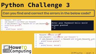 Python challenges level 3 challenge 3