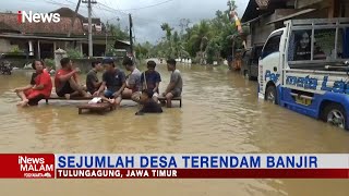 Hujan Lebat Semalaman, Sejumlah Desa di Tulungagung Terendam Banjir #iNewsMalam 03/10