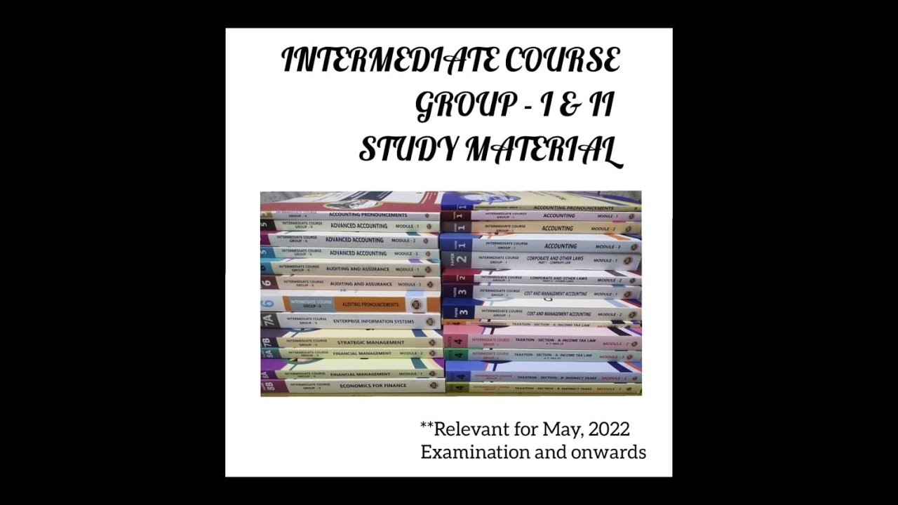 CA Intermediate Study Material Unboxing 2022 | Inter Group I & II | New ...