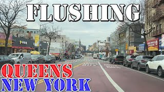 Flushing - Queens - New York City - 4K Neighborhood Drive