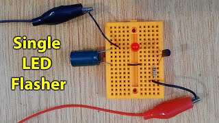 Easy LED Blinker Circuit Project Transistor + Capacitor Circuit