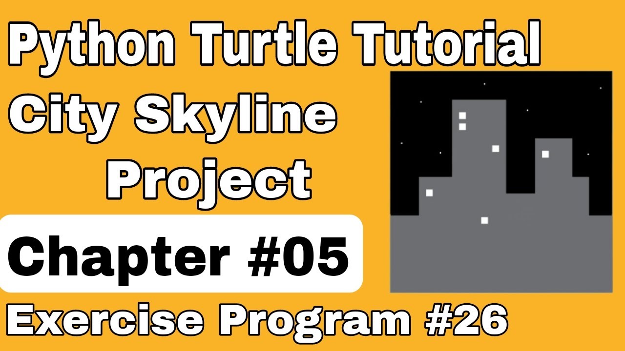 Python Turtle Tutorial Draw City Skyline Project Using Turtle