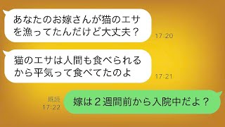 実家で出産している妻が猫の餌を食べていた→息子「妻は今入院しているよ」その背後には恐ろしい真実が隠されていて…