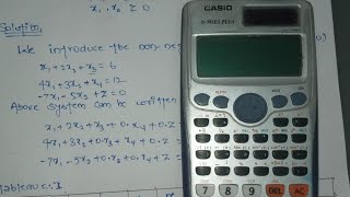 Simplex method by using calculator