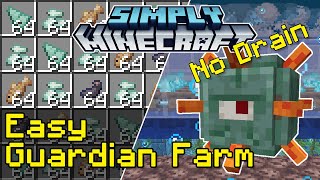 Easy Guardian Farm Tutorial (No Drain/Water Removal) | Simply Minecraft (Java Ed