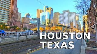 Downtown Houston, Texas, USA -- Full virtual riving tour -- 4K UHD