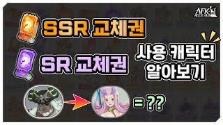 [AFK 새로운여정] SR교체권 / SSR교체권  사용 캐릭터 알아보기