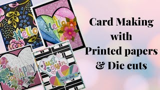 Card making with Printed Papers & Die cuts using the Just Sayin' collection from Spellbinders