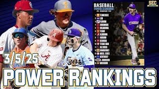 SEC Baseball Power Rankings via Chris Phillips | March 5th, 2025