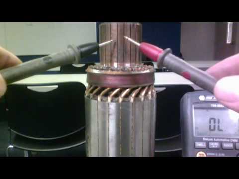 Armature testing on starter Armature testing on starter
