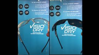 Effet antipluie de VISIODRY sur des LUNETTES