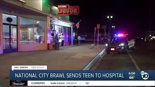 FIght erupts outside of National City liquor store, teen injured