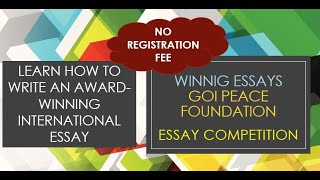 International essay contest Goi Peace | Essay writing in english |Winning Essays