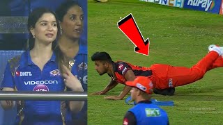 Sara Tendulkar Shocking Reaction When Umran Malik Doing Exercises | MI vs SRH IPL 2022 HIGHLIGHTS