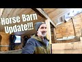 Update on the New Horse Barn!!! // Draft Horse Stall Dimensions