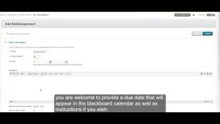 Creating a SafeAssign Assignment - Blackboard Learn