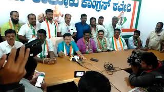 Addressing Media at Hoskote Taluk Congress Office in Hoskote Constituency - Part 1