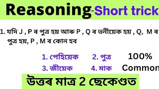 Reasoning short trick || ADRE 2.0 Grade 3 and Grade 4, Assam police reasoning ||