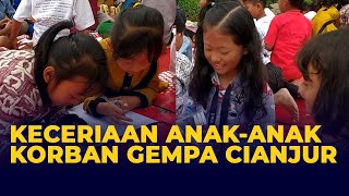 Keceriaan Anak-anak Korban Gempa Cianjur di Posko Pengungsian, Belajar Gambar dan Bernyanyi