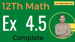 FSC Math Part 2 Chapter 4 || Exercise 4.5 Introduction To Analytic Geometry || 12Th Class Math