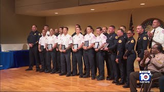 Firefighters honored after saving fellow first responder during training