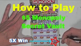 How to Play $5 Monopoly Secret Vault Florida Scratch Off