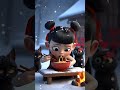 “hi little nezha eating noodles in the snow unafraid of the cold ” nezha nezha2 animation