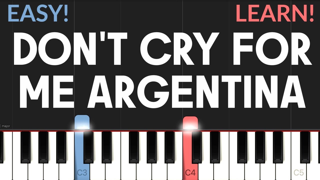 Don't Cry For Me Argentina - Evita | EASY Piano Tutorial - YouTube