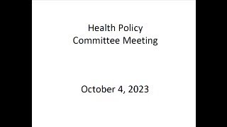 Health Policy Committee Meeting