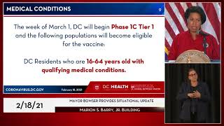 Mayor Bowser Provides Coronavirus Update, 2/18/21