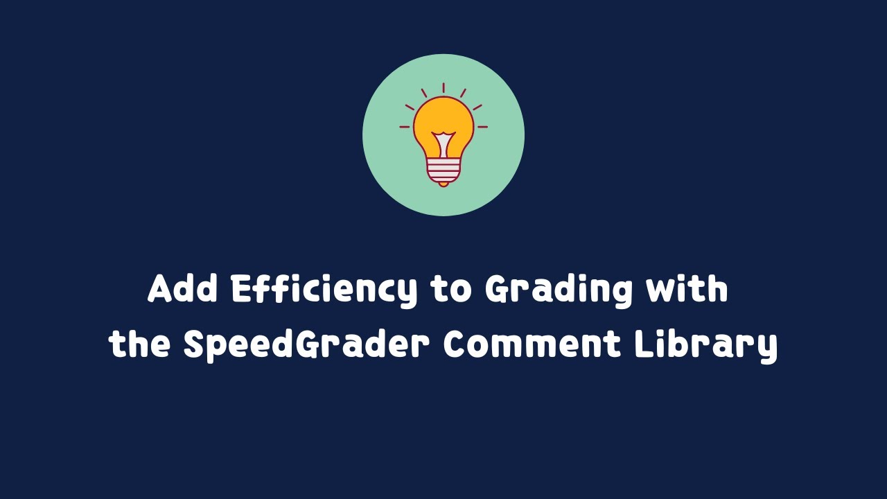 How To Use The Speedgrader Comment Library Youtube