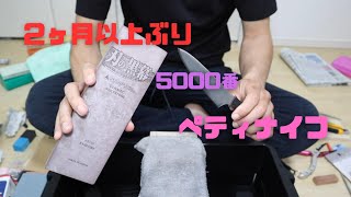 ペティナイフを刃の黒幕5000番で研ぐ！！