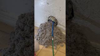 This dryer vent was never cleaned, 50 years of lint! 🤯 #oddlysatisfying #dryerventcleaning #vacuum