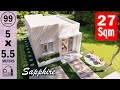 27sqm Small Modern Minimalist House Design Full House Tour with 3D-Plans | Philein Budgethomes