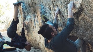 Projecting V6 Pumpernickel at Horse Flats with the crew