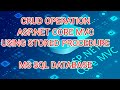 PART 1   CRUD OPERATION USING STORED PROCEDURE CONNECTION TO DATABASE IN  ASP NET CORE MVC