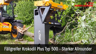 Fliegl Log loader at work Krokodil Plus Typ 500