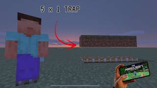 5x1 Flat Ground Trap - Mobile Tutorial! Minecraft Bedrock Edition