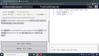 Constructing Strings with Variables - Freecodecamp.org | Video 30 | Basic JavaScript
