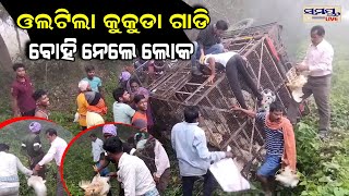 ଓଲଟିଲା କୁକୁଡ଼ା ଗାଡି ବୋହିନେଲେ ଲୋକ | Odia News Live Updates | Latest Odia News | Samayalive