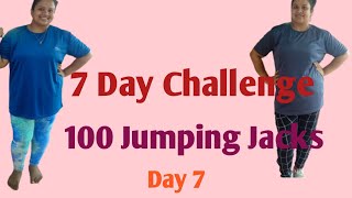 100 Jumping Jacks 7 Day Challenge [Cardio + Burn Calories + Lose Weight]#day7