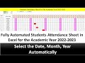 How To Create Fully Automated Attendance Sheet in Excel | Change the Month, & Days Automatically