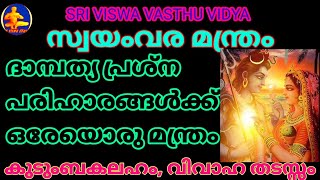 പാർവ്വതി സ്വയംവര മന്ത്രം || വിവാഹ തടസ്സം|| വന്ധ്യതാ || ദാമ്പത്യ പ്രശ്നങ്ങൾ || SRI VISWA VASTHU VIDYA