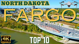 Fargo North Dakota Tour - 4K Drone Travel Guide Video - TOP 10